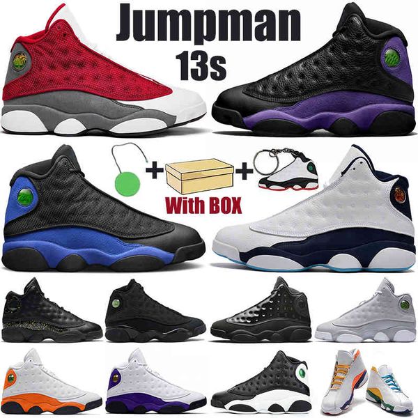 

ale jumpman 13s mens basketball shoes court purple hyper royal red flint gold glitter aurora green men women sports trainers sneakers, Black