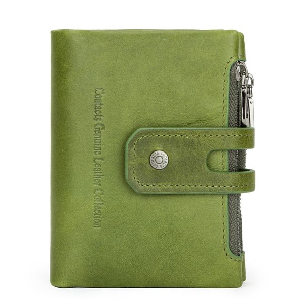 

hbp contacts family european and american fashion short wallets double zipper buckle purse men retro crazy horse leather men's bag casu, Red;black