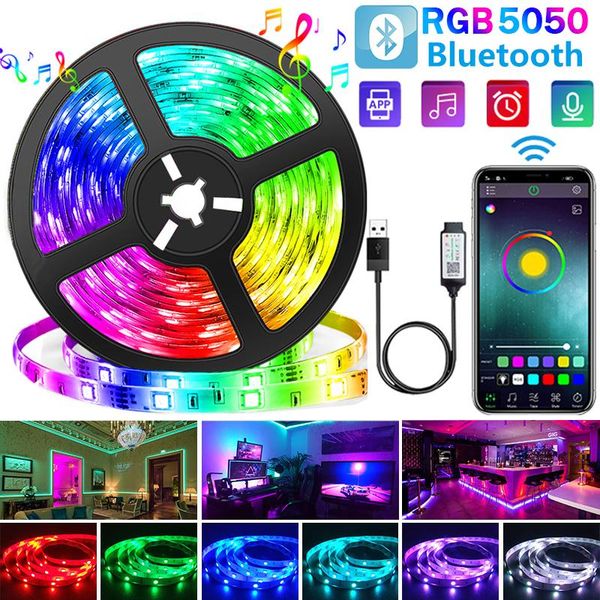 

strips led strip usb 5v bluetooth rgb tape flexible ribbon for tv backlight deskscreen background light diode