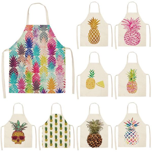 

aprons colorful pineapple pattern for women apron hairdresser kitchen
