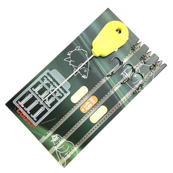 

fishing hooks 1pack carp hair rigs set terminal tackle kit ready made with bait needle boilie sers spinner swivel