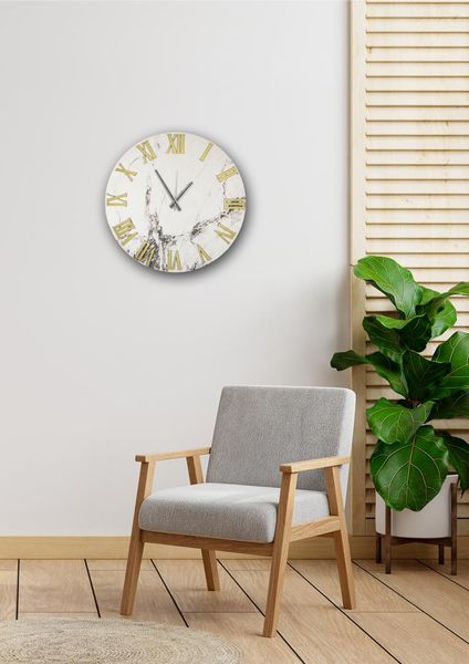 

wall clocks gold marble wooden circular clock stylish and modern design kitchen living room bedroom office luxury silent mechanism