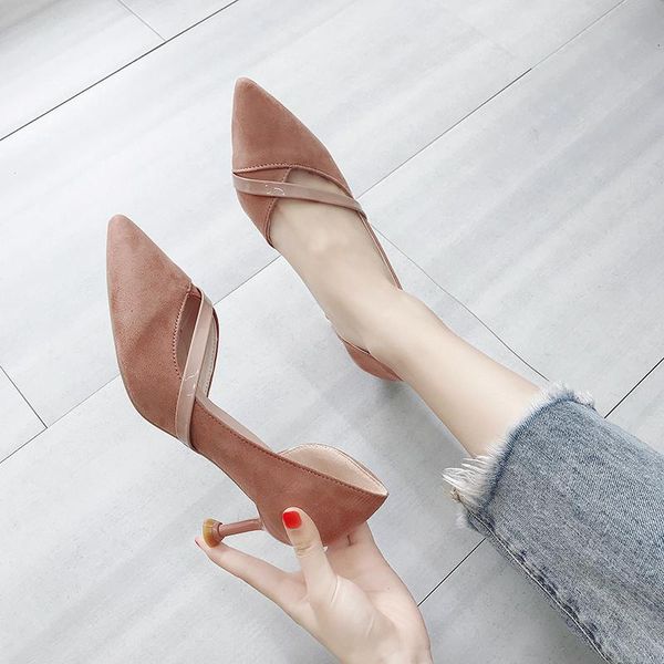 

style pointed toe with small fresh one pedal shallow mouth fashion comfortable lazy single shoes women dress, Black