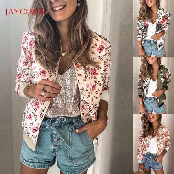 

women jackets coats fashion floral print coat casual zipper female autumn winter clothes cardigan feminino women's, Black;brown