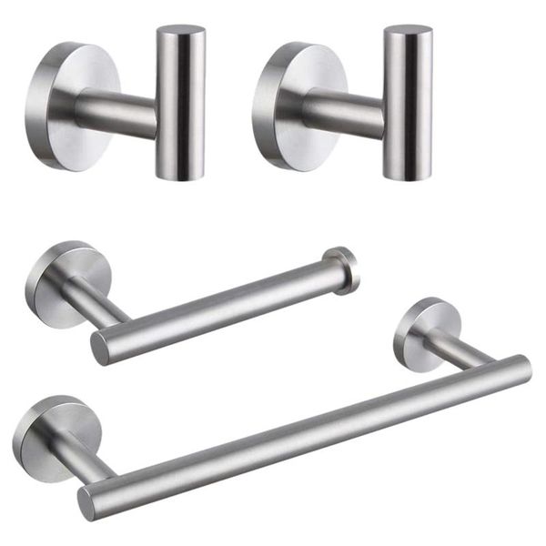 

toilet paper holders 4 pcs bathroom accessory kit hardware brushed wall hanging-including 12-inch towel bar holder