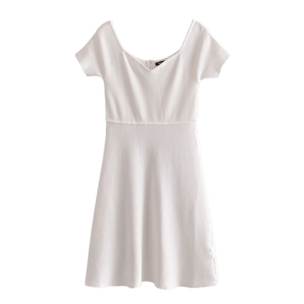 

bbwm club off shoulder short sleeve bodycon dress women white knitted sweater mini woman dresses robe femme 210520, Black;gray