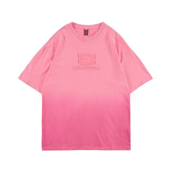 

men's t-shirts 2021 spring summer fashion simple gradual change men and women short sleeve t shirt instagram loose korean lovers tshirt, White;black