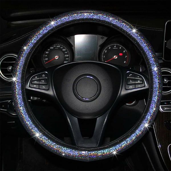 

steering wheel covers auto cover breathable anti-slip decoration glitter silver