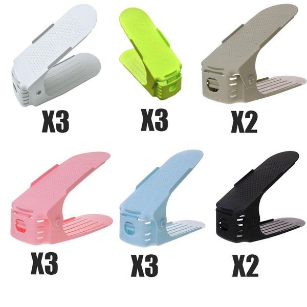 

mixed color durable adjustable shoe storage box support slot space-saving cabinet closet bracket rack clothing & wardrobe