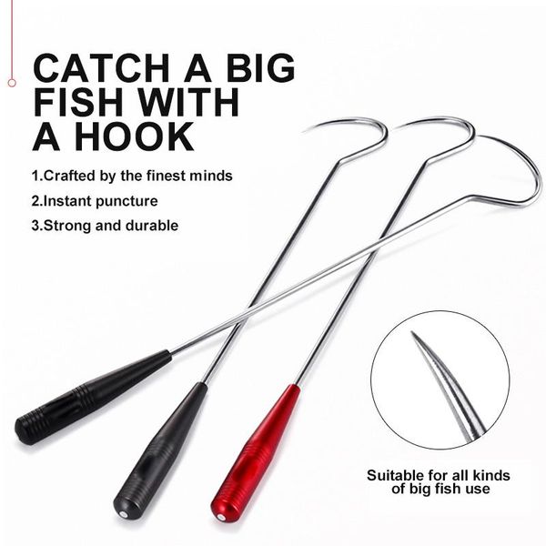 

spear hook sea fishing gaff stainless with string ice aluminum alloy tackle hooks
