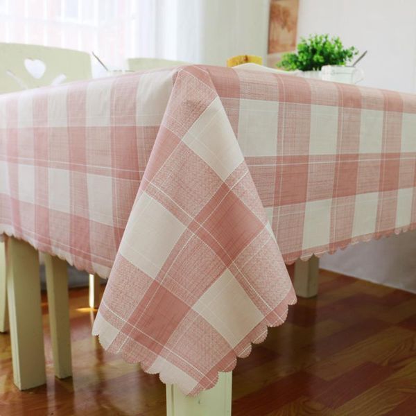 

table cloth waterproof and oil-proof pvc pastoral large plaid cotton linen texture coffee