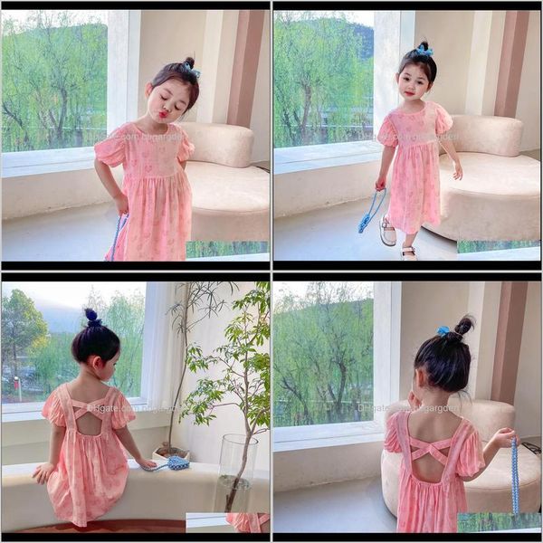 

clothing baby, & maternitysummer korean baby girl dress kids careful pink love jacquard halter cross puff sleeve princess party for girls dr, Red;yellow