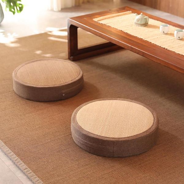 

cushion/decorative pillow thickened futon cushion woven tatami natural straw floor mat round seat yoga home decoration