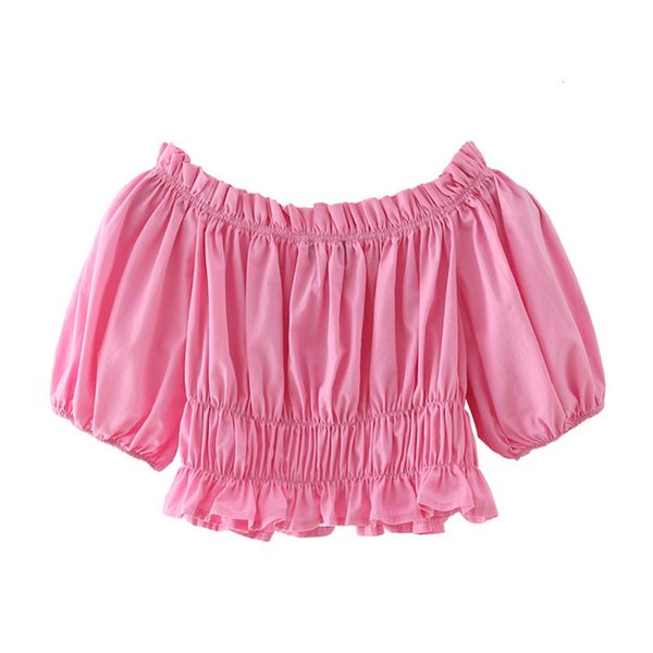 

women's blouses & shirts 2021 female sweets slobs summer's short elastic shirt s, White