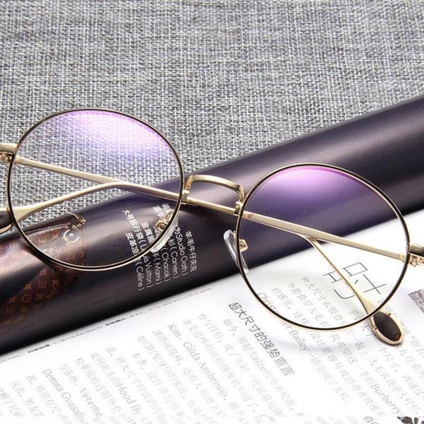 

fashion clear frame reading glasses women metal round sunglasses frames, Black