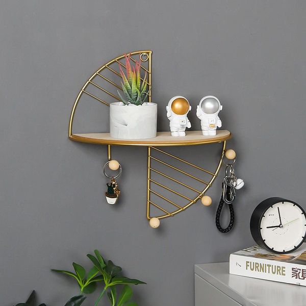 

wall decoration wood and metal shelf bracket home kitchen hanging plant flower pot holder key rack hook hanger other decor