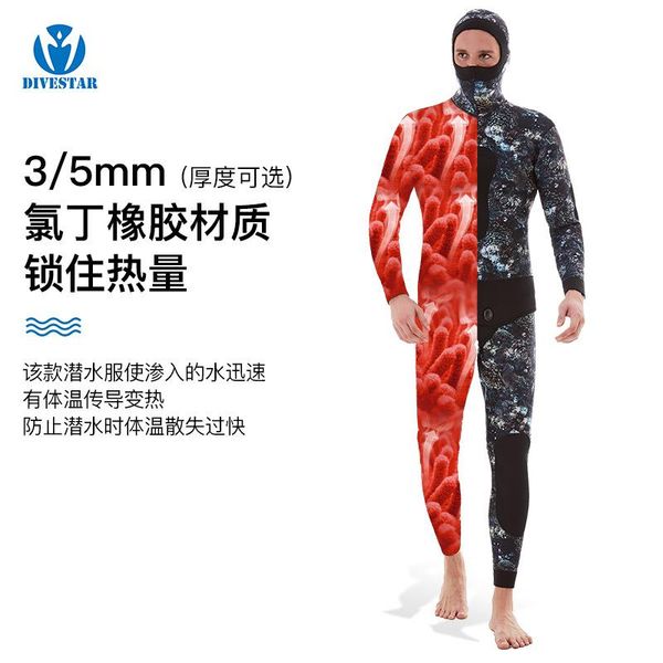 

5mm neoprene wetsuit men full body diving suit back one piece swimsuit long sleeves surfing snorkeling kayaking swim wear