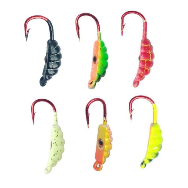 

fishing hooks 6pcs/set ice 1.4g jig lead hard bait metal lures wobbler accessories
