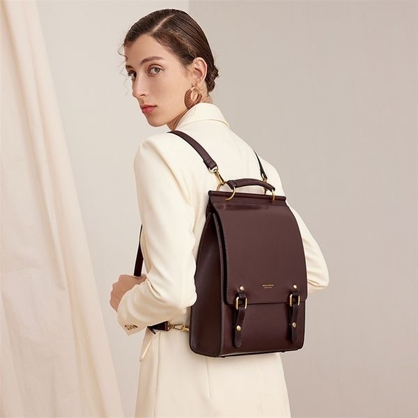 

women genuine leather backpacks fashion shoulder bags female ladies travel mochilas school for girls 211215
