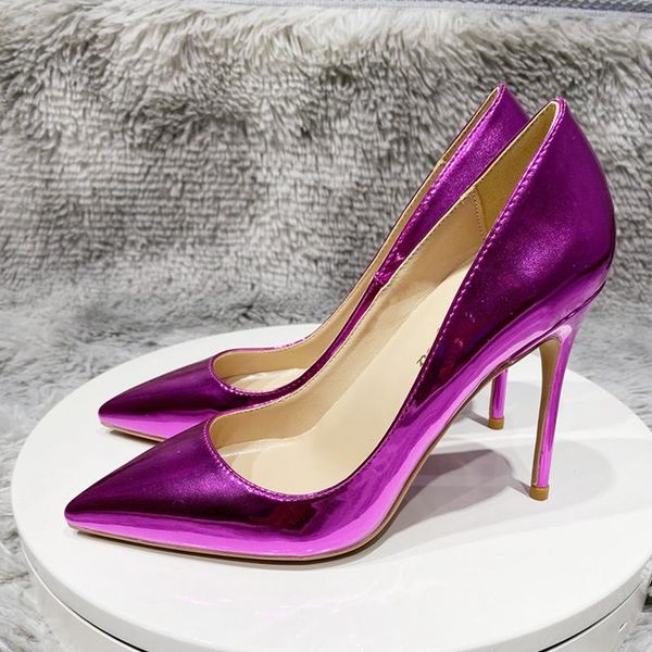 

dress shoes purple stiletto pointed toe 12cm 10cm 8cm high thin heels wedding nightclub classic pumps plus size qp132 roviciya, Black