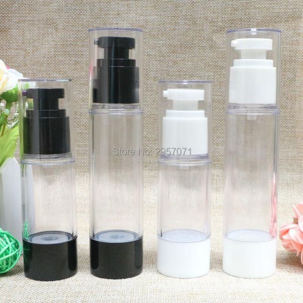 

30ml 50ml round head empty plastic airless bottle used serum lotion emulsion foundation packing for cosmetic container 10pcs storage bottles