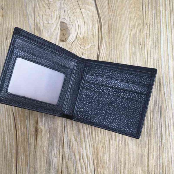 

wallets fashionable high end leather two fold litchi pattern wallet casual men's leather multi card wallet, Red;black