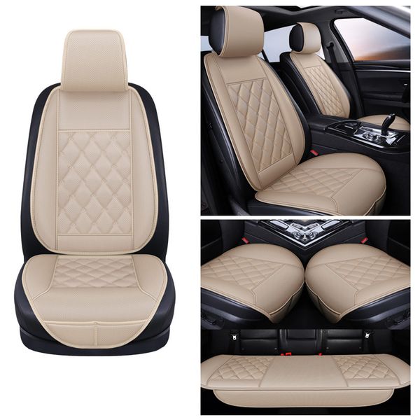 

waterproof leather car cover mat universal front rear with backret breathable van auto seat cushion protector pad