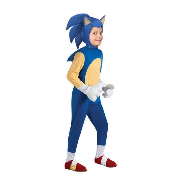 Velocidade Cruzamento dos desenhos animados Sonic Kids Game Caráter Trajes Meninos Meninas Halloween Cosplay Tema Festa Papel Jogando Vestido Up Terno Q0910