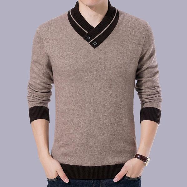 

men's sweaters knitted sweater winter long-sleeved v-neck warm bottoming shirt fashion brand clothing casual slim pullover, White;black