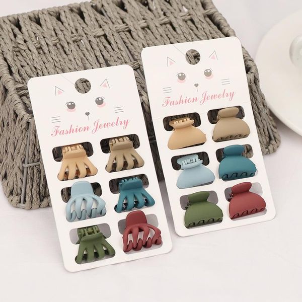 

hair accessories 6 pcs/sets frosted small gripping clips for women girls plastic crab claw barrettes mini hairpin fashion