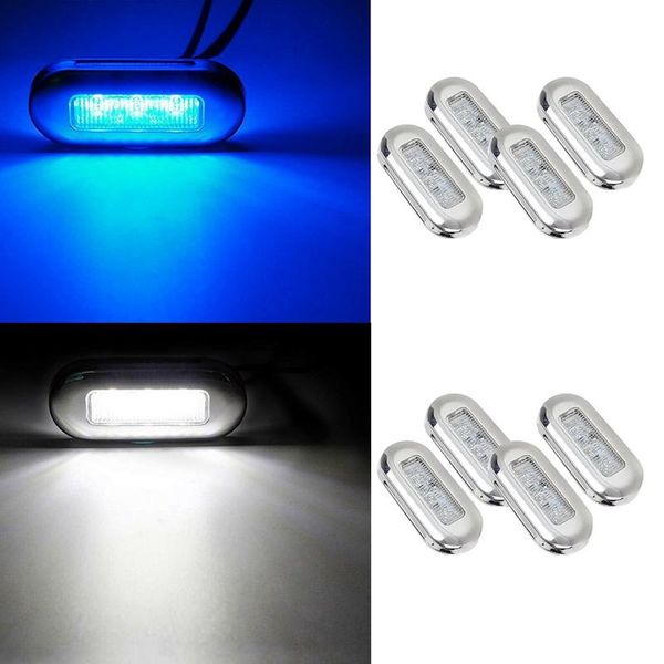 

emergency lights 4pcs 12v boat marine signal lamp clear grade large waterproof led courtesy stair deck
