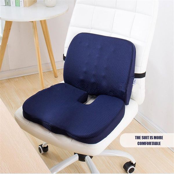 

cushion/decorative pillow 2pcs memory foam orthopedic car seat cushion set lumbar back support pain relief office chair hips massage