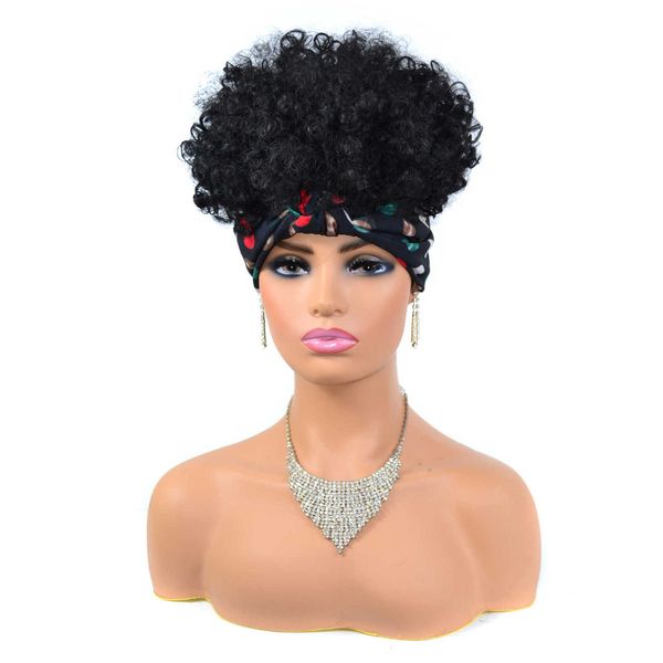 

headband women's wig with small roll headband tjf4-1b#, Black
