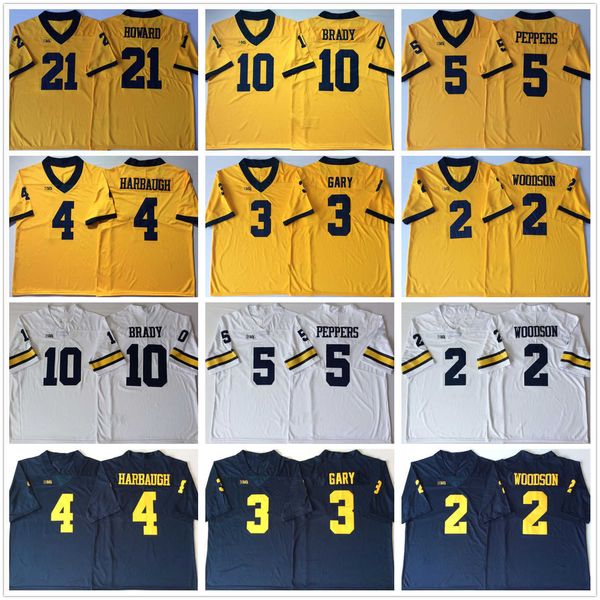 

NCAA Michigan Wolverines football 10 Tom Brady College Charles Woodson Shea Patterson Jim Harbaugh Jabrill Peppers 21 Desmond Howard mens, As pics