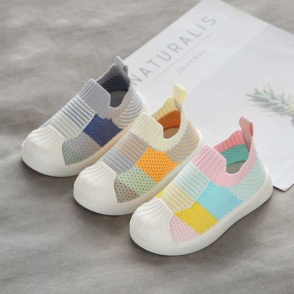 

children's shoes spring/summer 2021 fei-woven children's shoes, shell-toe color matching boys and girls casual shoes soft sole x07, Black;red