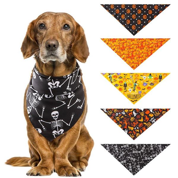 

dog apparel cat bandana bibs--halloween scarf collar adjustable pet neckerchief waterproof saliva towel for dogs supplies