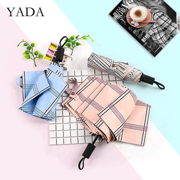 

umbrellas yada ins british style block lattice umbrella rain uv charms folding for women men windproof custom ys200166