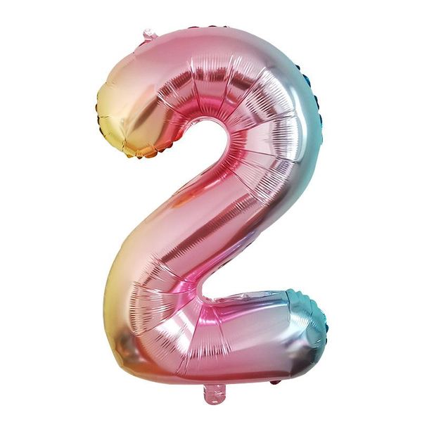 

party decoration 32inch iridescent rainbow color number foil balloons birthday wedding decor digital balloon 16inch happy ballon