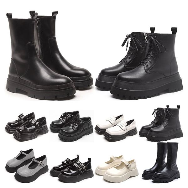 

martin boots chelsea womens black white pistachio frost high low platform ankle half boot round toes fashion