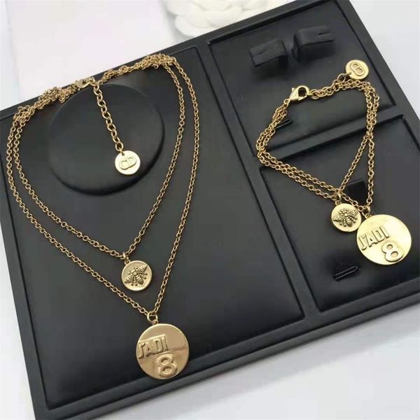 

new circle layer necklace, Black