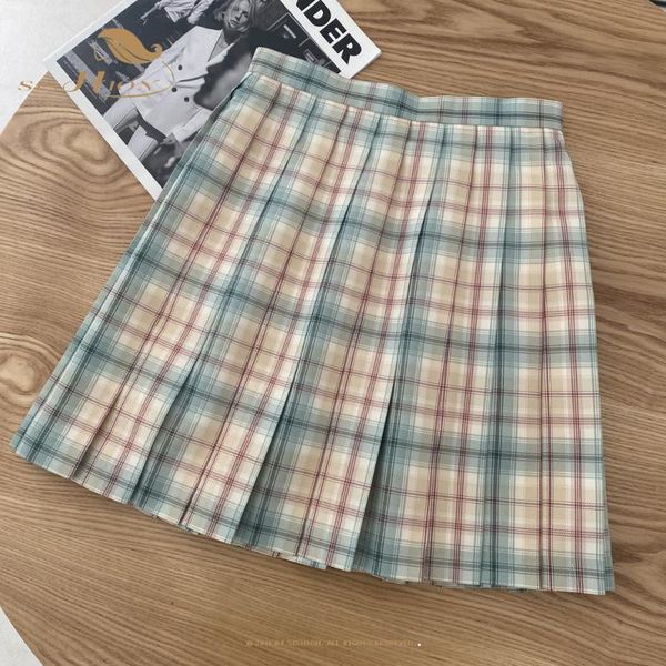 

school high waist women summer short pleated skirt female sweet mini plaid skirts vd1890 black red tennis y2k