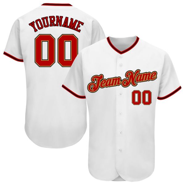 

custom white red-old gold authentic baseball jersey, Blue;black