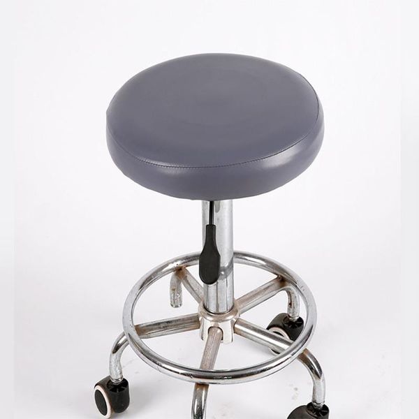 

waterproof salon el solid color chair protector pu leather bar round elastic stool cover small stretch home seat cushion covers