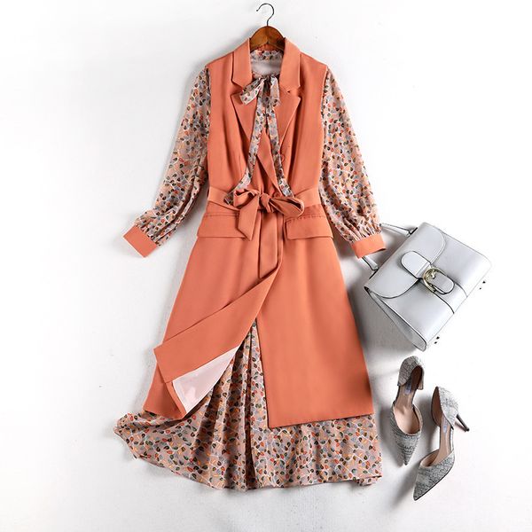 

women's two piece pants large size chiffon jumpsuit spring micro fat sister  slimming vest coat 70147 fall clothes for women nq53, White