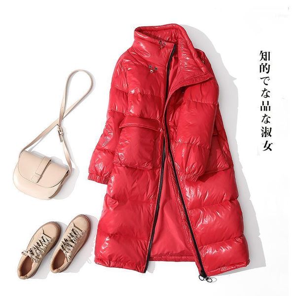 

women's down & parkas 2021 winter turtleneck ultra light jacket women slim white duck coat female warm loose outwear1, Black