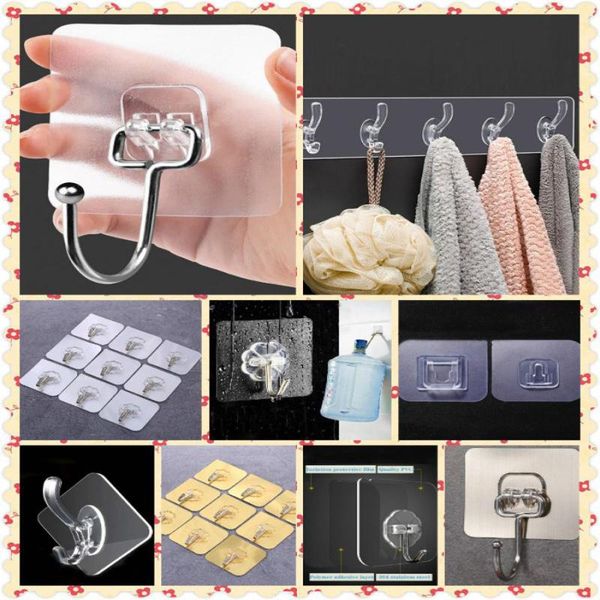 

window stickers 3/10pcs wall hook strong transparent suction cup sucker hanger kitchen bathroom multi use adhesive door traceless organizer