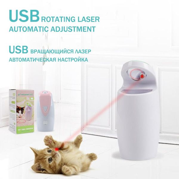 

cat toys usb charging electric toy auto rotating laser light interactive with red dot pet cats