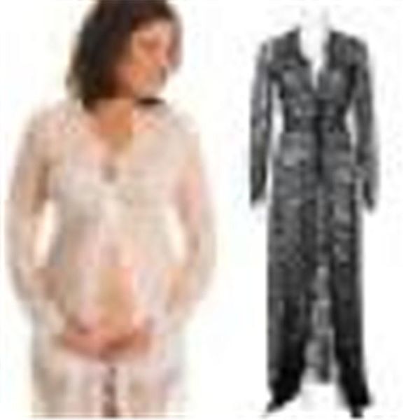 

maternity dresses pregnant women dress lace fashion long sleeve 2021, White