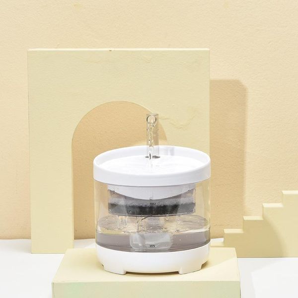 

cat bowls & feeders 1.6l portable pet automatic water fountain transparent three modes electric mute feeder with usb recharge product