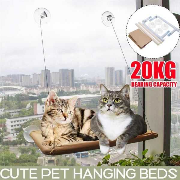

cat beds & furniture cute hanging comfortable sunny seat window mount pet hammock soft shelf supplies detachable bearing 20kg